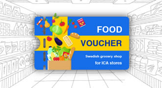 Presentkort på matvaror till ett värde av € 100 hos ICA